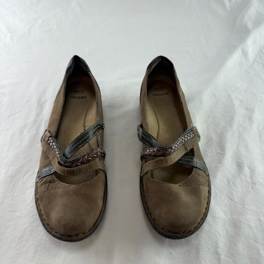 Earth Origins Tamara Toriana Mary Jane Shoes Womens 8 M Brown Leather Granola
